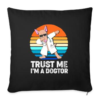 Vétérinaire Médecine vétérinaire Vétérinaire - Housse de coussin décorative 45 x 45 cm - noir - Devant