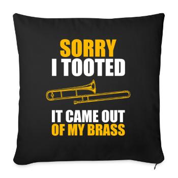 Désolé, j’ai fait un tonnerre de trombone, tromboniste, tromboniste - Housse de coussin décorative 45 x 45 cm - noir - Devant