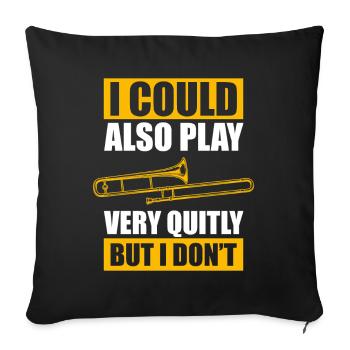 Tromboniste très calme, tromboniste - Housse de coussin décorative 45 x 45 cm - noir - Devant