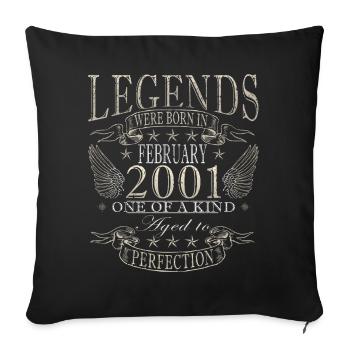 25e anniversaire février 2001 Millésime Millésime - Housse de coussin décorative 45 x 45 cm - noir - Devant