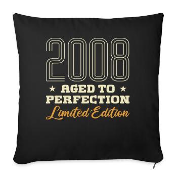 18 Year Old 18th Birthday 2008 Vintage Girl Boy - Sofa pillowcase 17,3'' x 17,3'' (45 x 45 cm) - black - Front