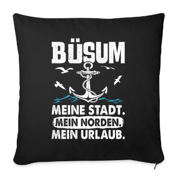BÜSUM MY CITY MY NORTH MY VACATION Funny - Sofa pillowcase 17,3'' x 17,3'' (45 x 45 cm) - black - Front