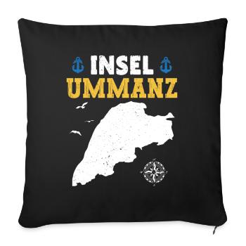 Baltic Sea Holiday ISLAND UMMANZ Fun - Sofa pillowcase 17,3'' x 17,3'' (45 x 45 cm) - black - Front