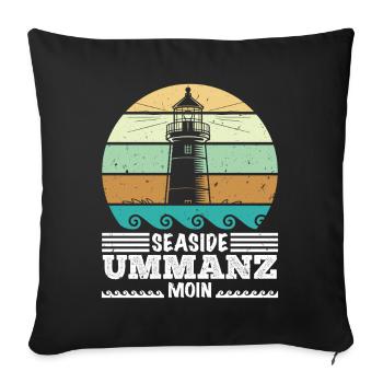 Vacances en mer Baltique BORD DE MER UMMANZ MOIN Drôle - Housse de coussin décorative 45 x 45 cm - noir - Devant