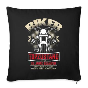 25th Birthday Motorcyclist Motorcycle - Sofa pillowcase 17,3'' x 17,3'' (45 x 45 cm) - black - Front