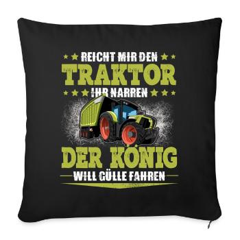 Tracteur agricole - Housse de coussin décorative 45 x 45 cm - noir - Devant