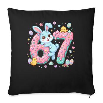 67 Easter - Sofa pillowcase 17,3'' x 17,3'' (45 x 45 cm) - black - Front
