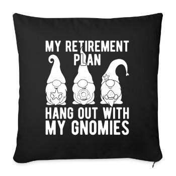 Hommes-gnomes costumés : mon plan : traîner avec mon gnome - Housse de coussin décorative 45 x 45 cm - noir - Devant