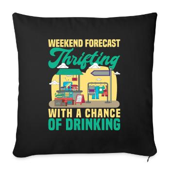 Thrift Shopper Weekend Forecast Thrift Store - Sofa pillowcase 17,3'' x 17,3'' (45 x 45 cm) - black - Front