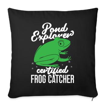 Grenouille certifiée Frog Catcher Pond Explorer - Housse de coussin décorative 45 x 45 cm - noir - Devant