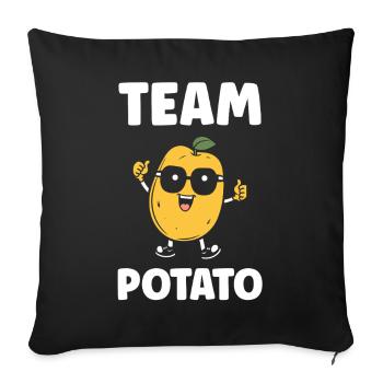 Team Patate Dessin Animé Loufoque - Housse de coussin décorative 45 x 45 cm - noir - Devant