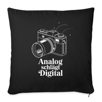 Photographie numérique rétro Beats Analog - Housse de coussin décorative 45 x 45 cm - noir - Devant