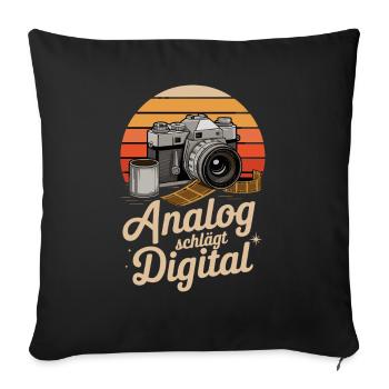 Photographie numérique rétro Beats Analog - Housse de coussin décorative 45 x 45 cm - noir - Devant