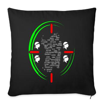 T-shirt souvenir Quattro mori Sardaigne avec carte - Housse de coussin décorative 45 x 45 cm - noir - Devant