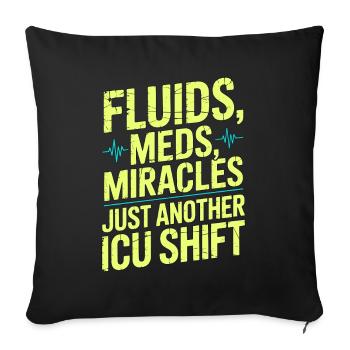 Soins intensifs Infirmière Fluides Médicaments Miracles Soins intensifs - Housse de coussin décorative 45 x 45 cm - noir - Devant