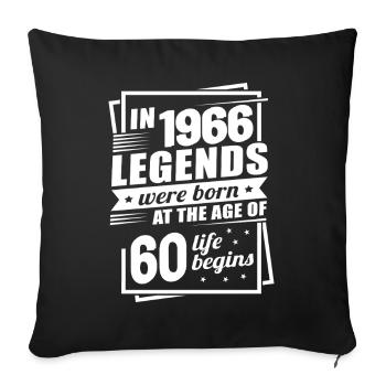60th Birthday Vintage Legends 1966 Retro Modern - Sofa pillowcase 17,3'' x 17,3'' (45 x 45 cm) - black - Front
