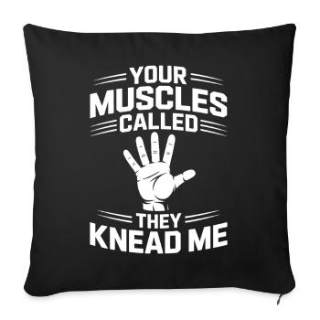 Masseuse Sayings Massage Funny Masseur Gift - Sofa pillowcase 17,3'' x 17,3'' (45 x 45 cm) - black - Front