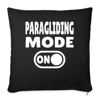 Paragliding Mode ON – Paragliding Freedom - Sofa pillowcase 17,3'' x 17,3'' (45 x 45 cm) - black - Front