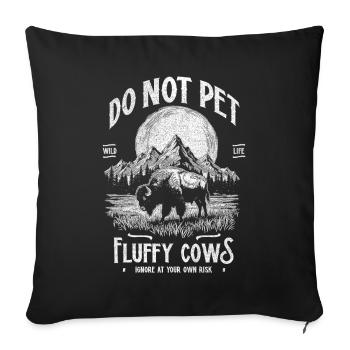 Les bisons vintage ne caressent pas les vaches duveteuses Bizons drôles - Housse de coussin décorative 45 x 45 cm - noir - Devant