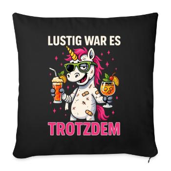 It was still funny unicorn party - Sofa pillowcase 17,3'' x 17,3'' (45 x 45 cm) - black - Front