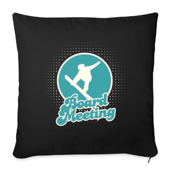 Snowboarding Board Meeting - Sofa pillowcase 17,3'' x 17,3'' (45 x 45 cm) - black - Front