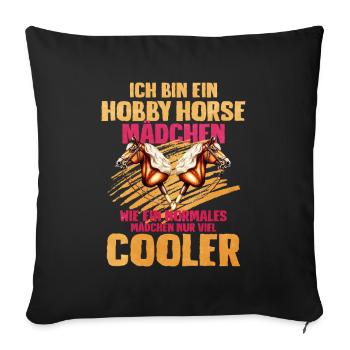 41 I'm A Hobby Horse Girl - Sofa pillowcase 17,3'' x 17,3'' (45 x 45 cm) - black - Front