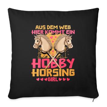 Hobby Horsing Girl Herzdesign - Sofakissenbezug 45 x 45 cm - Schwarz - Vorne
