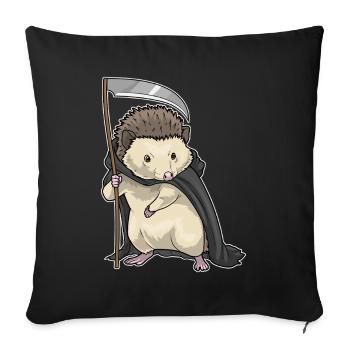 Hedgehog Halloween Grim Reaper - Sofa pillowcase 17,3'' x 17,3'' (45 x 45 cm) - black - Front