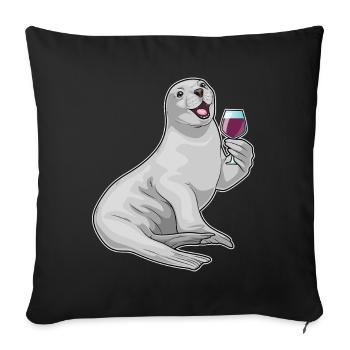 Seal Red Wine - Sofa pillowcase 17,3'' x 17,3'' (45 x 45 cm) - black - Front