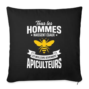Idée Drôle De Cadeau Apicole Pour Un Apiculteur - Housse de coussin décorative 45 x 45 cm - noir - Devant