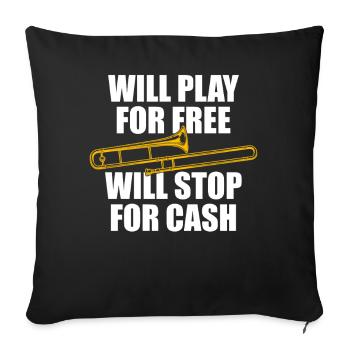 Gratuitement Tromboniste Tromboniste - Housse de coussin décorative 45 x 45 cm - noir - Devant