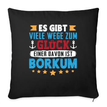 VACANCES EN MER DU NORD IL EXISTE DE NOMBREUSES FAÇONS DE FAIRE LE BONHEUR À BORKUM - Housse de coussin décorative 45 x 45 cm - noir - Devant