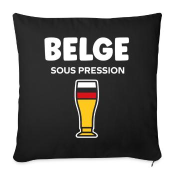 Belge Sous Pression Verre Bière - Housse de coussin décorative 45 x 45 cm - noir - Devant