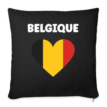 Belgian Heart Tricolor - Sofa pillowcase 17,3'' x 17,3'' (45 x 45 cm) - black - Front