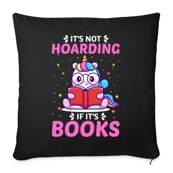 Lire, lire, licorne - Housse de coussin décorative 45 x 45 cm - noir - Devant