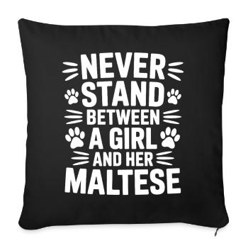 Maltese Sayings Dogs Funny Maltese Gift - Sofa pillowcase 17,3'' x 17,3'' (45 x 45 cm) - black - Front