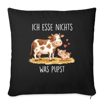 Ich_esse_nixIch don't eat anything that farts - Sofa pillowcase 17,3'' x 17,3'' (45 x 45 cm) - black - Front