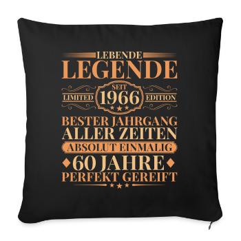 Year of manufacture Born in 1966 Unique 60th birthday - Sofa pillowcase 17,3'' x 17,3'' (45 x 45 cm) - black - Front