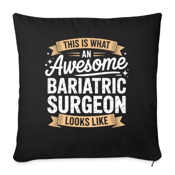Look de chirurgien bariatre – Génial - Housse de coussin décorative 45 x 45 cm - noir - Devant