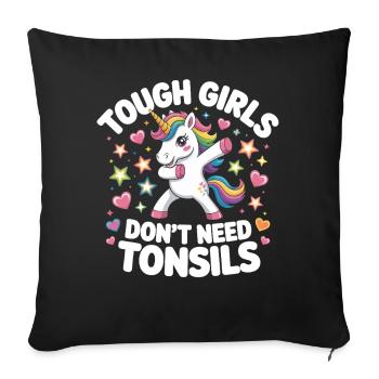 Unicornen Dance: Strong Girls Without Tonsils - Sofa pillowcase 17,3'' x 17,3'' (45 x 45 cm) - black - Front