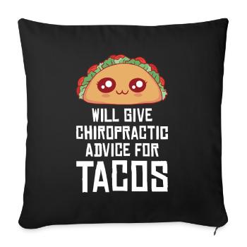 Taco Humor Chiropractic Design - Sofa pillowcase 17,3'' x 17,3'' (45 x 45 cm) - black - Front