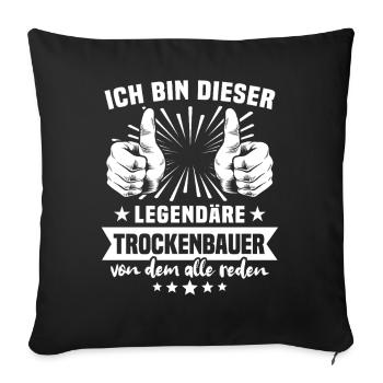 Drywall Builder Legend - Sofa pillowcase 17,3'' x 17,3'' (45 x 45 cm) - black - Front