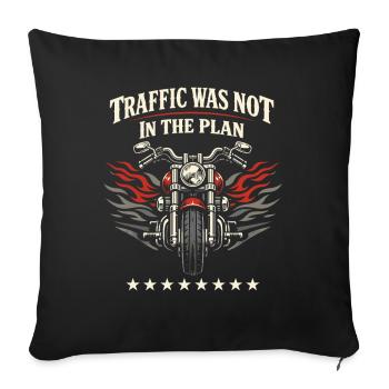 Motorcycle Traffic Humor, The Driver - Sofa pillowcase 17,3'' x 17,3'' (45 x 45 cm) - black - Front