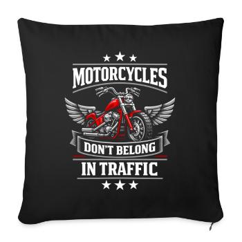 Motorcycle Traffic Humor, The Driver - Sofa pillowcase 17,3'' x 17,3'' (45 x 45 cm) - black - Front