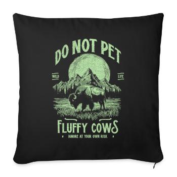 Les bisons vintage ne caressent pas les vaches duveteuses Bizons drôles - Housse de coussin décorative 45 x 45 cm - noir - Devant