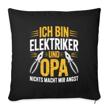 Je suis électricien et grand-père - Housse de coussin décorative 45 x 45 cm - noir - Devant