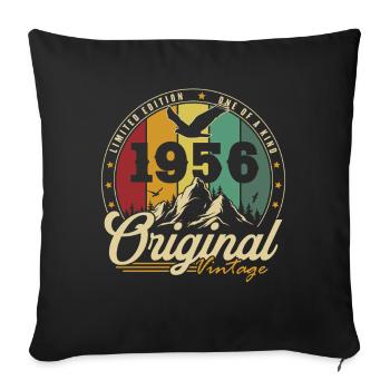 Original 1956 Vintage Vintage Anniversary Retro - Housse de coussin décorative 45 x 45 cm - noir - Devant