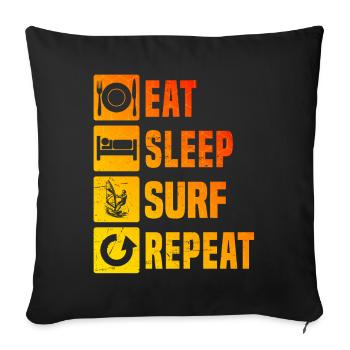 Motif minimaliste de planche à voile - Housse de coussin décorative 45 x 45 cm - noir - Devant