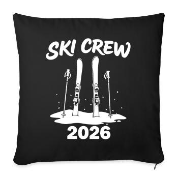 SKI CREW Winterurlaub und Apres Ski Outfit - Sofakissenbezug 45 x 45 cm - Schwarz - Vorne