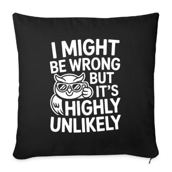 Je peux me tromper mais c’est un je-sais-tout très improbable - Housse de coussin décorative 45 x 45 cm - noir - Devant